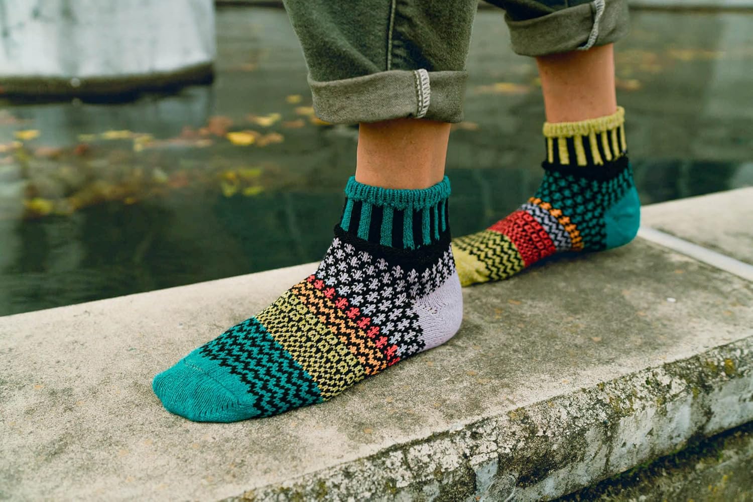 Solmate Socks Mismatched Quarter Length Socks for Women/Men, USA Made with Recycled Yarns - Image 4