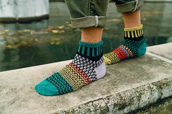 Solmate Socks Cotton Mismatched Quarter Above Ankle Socks Classic Knit