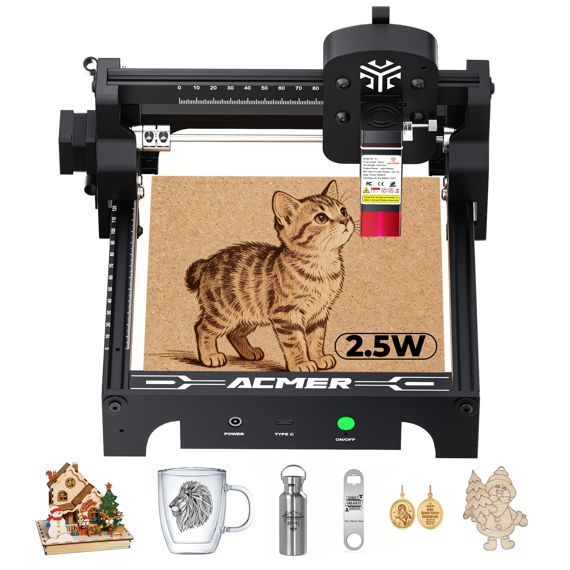 Amazon.com: ACMER S1 Laser Engraver 2500mW, Compact Desktop