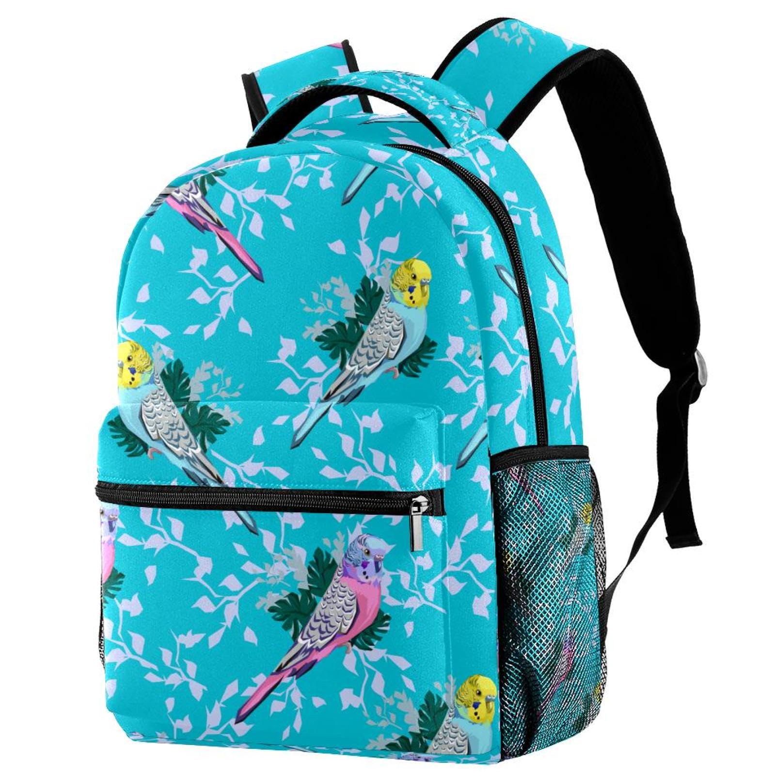 Zaino scolastico per uomini e donne, borsa da viaggio per computer portatile, con uccellino, leggero, zaino casual per libri