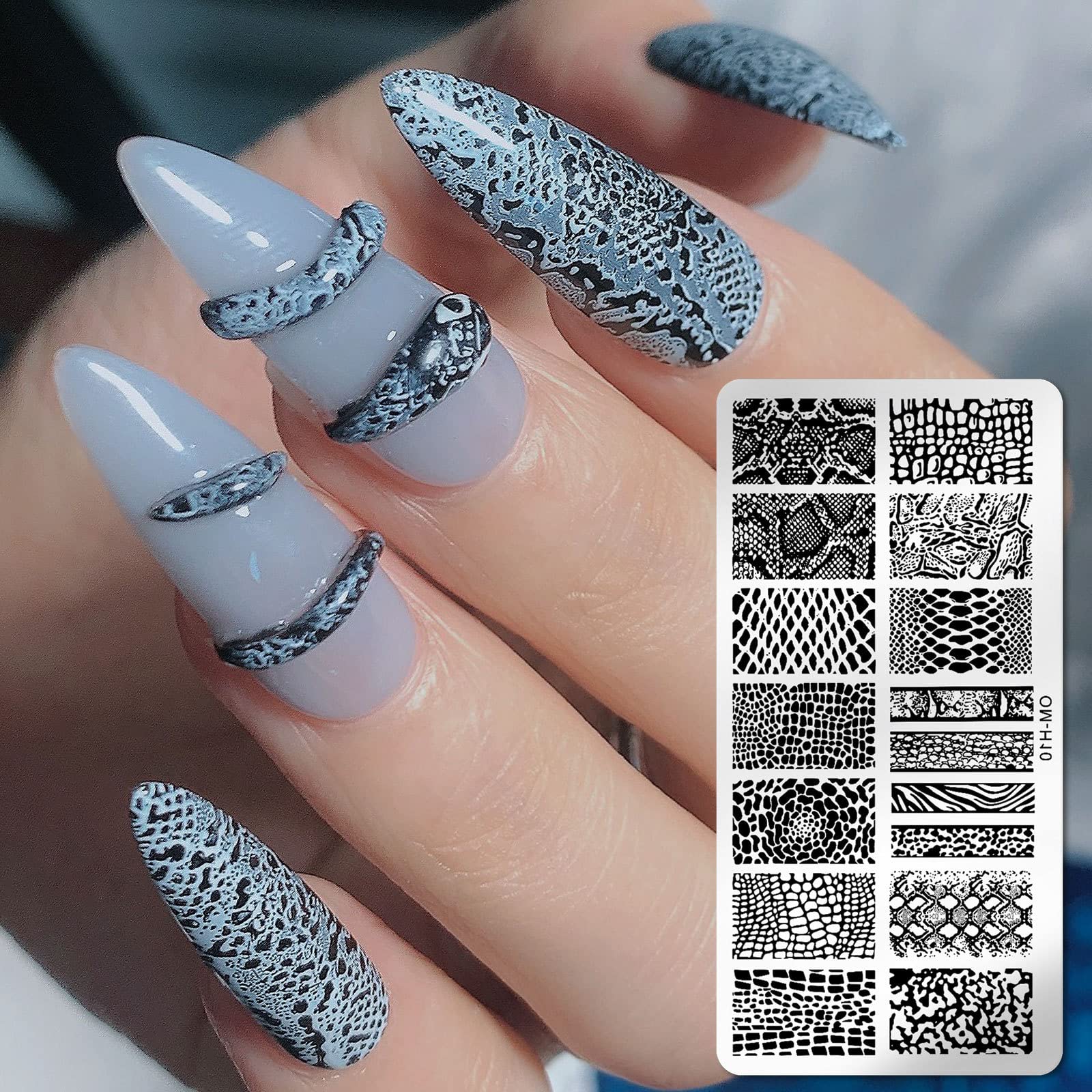 MWOOT 6 Pezzi Stamping Nail Art, Modelli Multipli per Stencil Unghie Nail Art, Unghie Piastre Manicure Nail Piastra, Unghie Timbro Scraper Piatti Templates per Decorazione Unghie