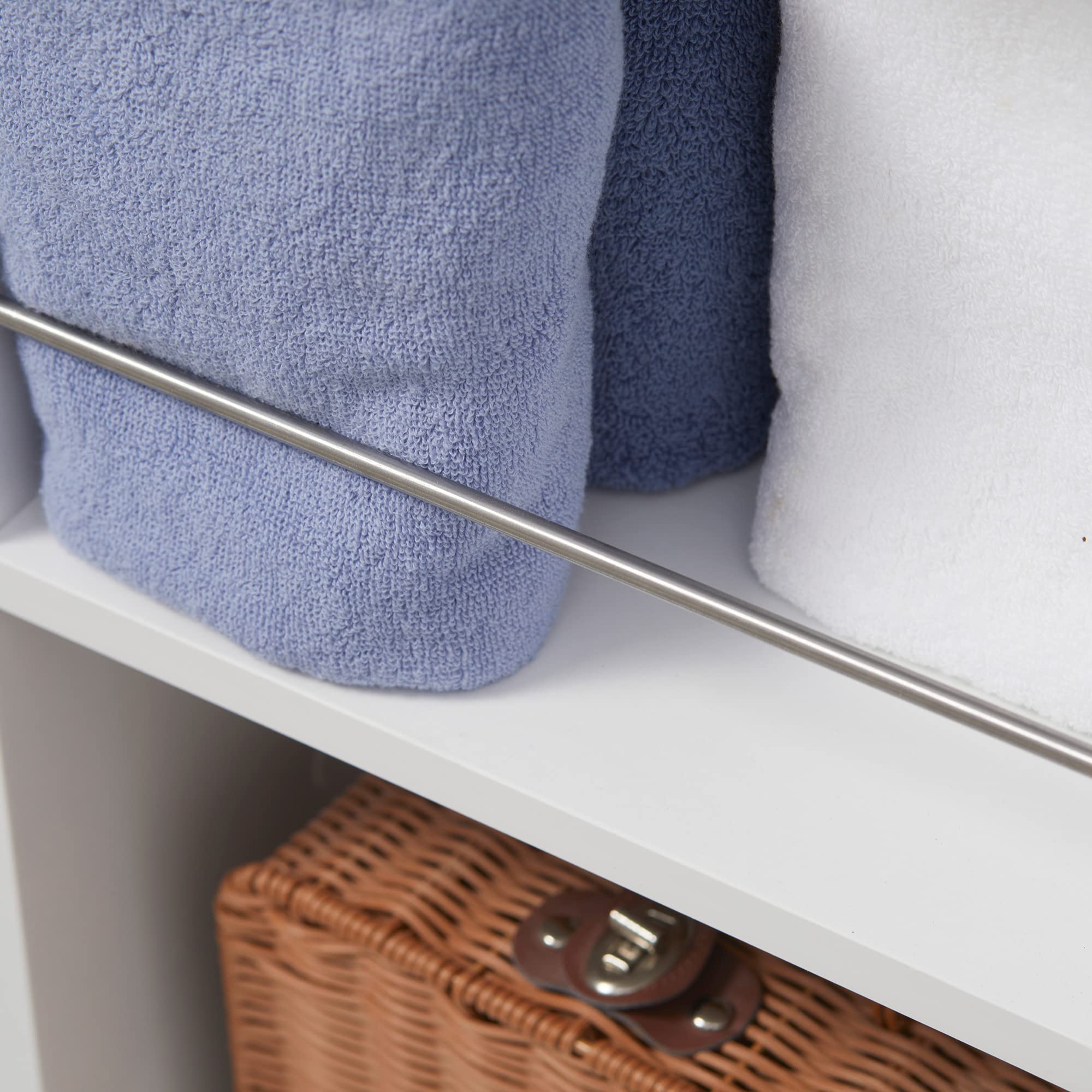 kleankin Mobiletto bagno girevole Mobiletto bagno con specchio - 6 ripiani - 36 x 36 x 171 cm bianco
