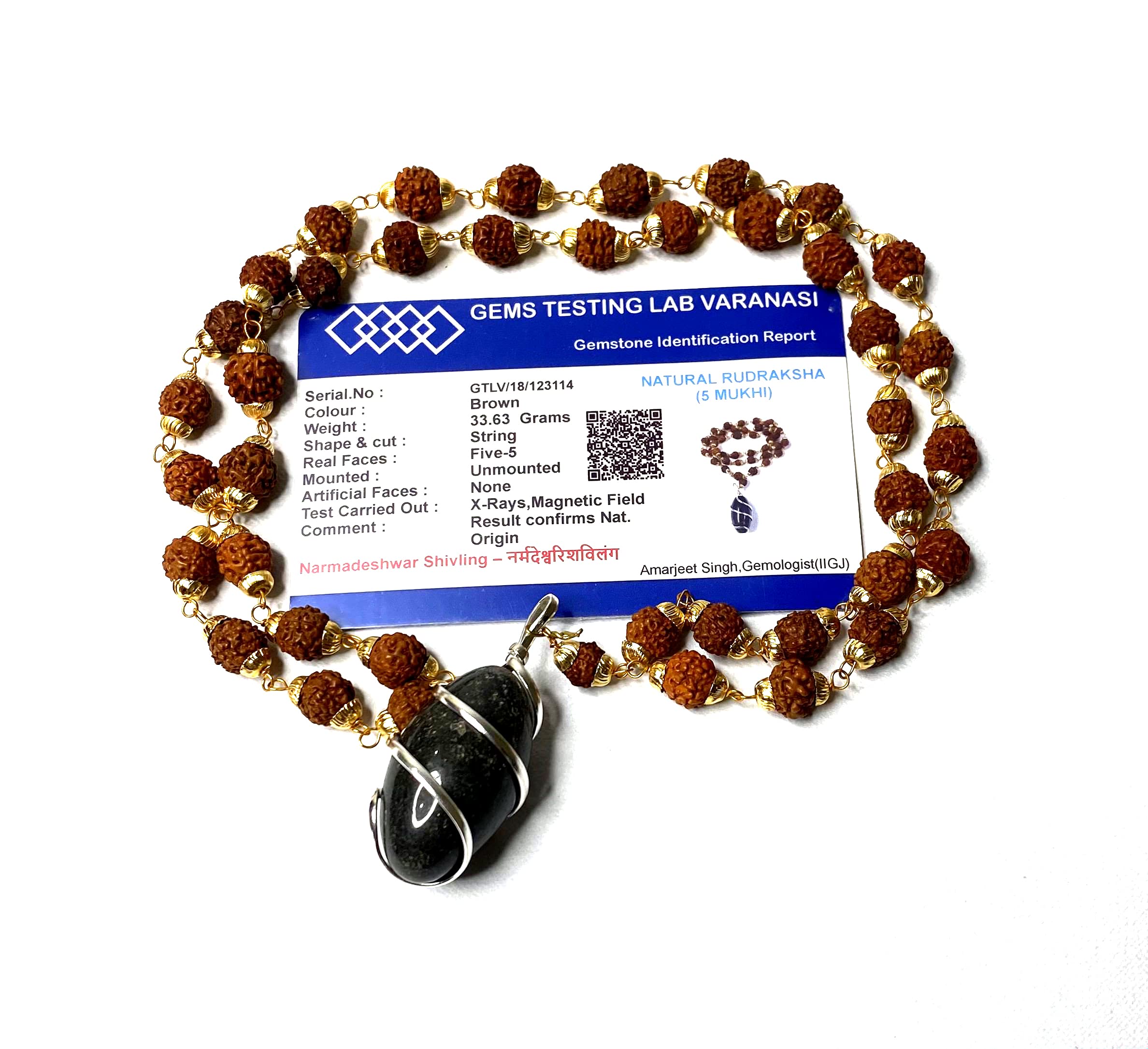 MAHANT JI 100% Natural & Original Beads 5 Mukhi Rudraksha Mala in Gold Plated Cap with Natural Narmadeshwar Shivling Locket Lab with Certificate (Size 4 MM to 7 MM) Gangajal and Chandan (B093BSB3JW) Amazon Price History, Amazon Price Tracker