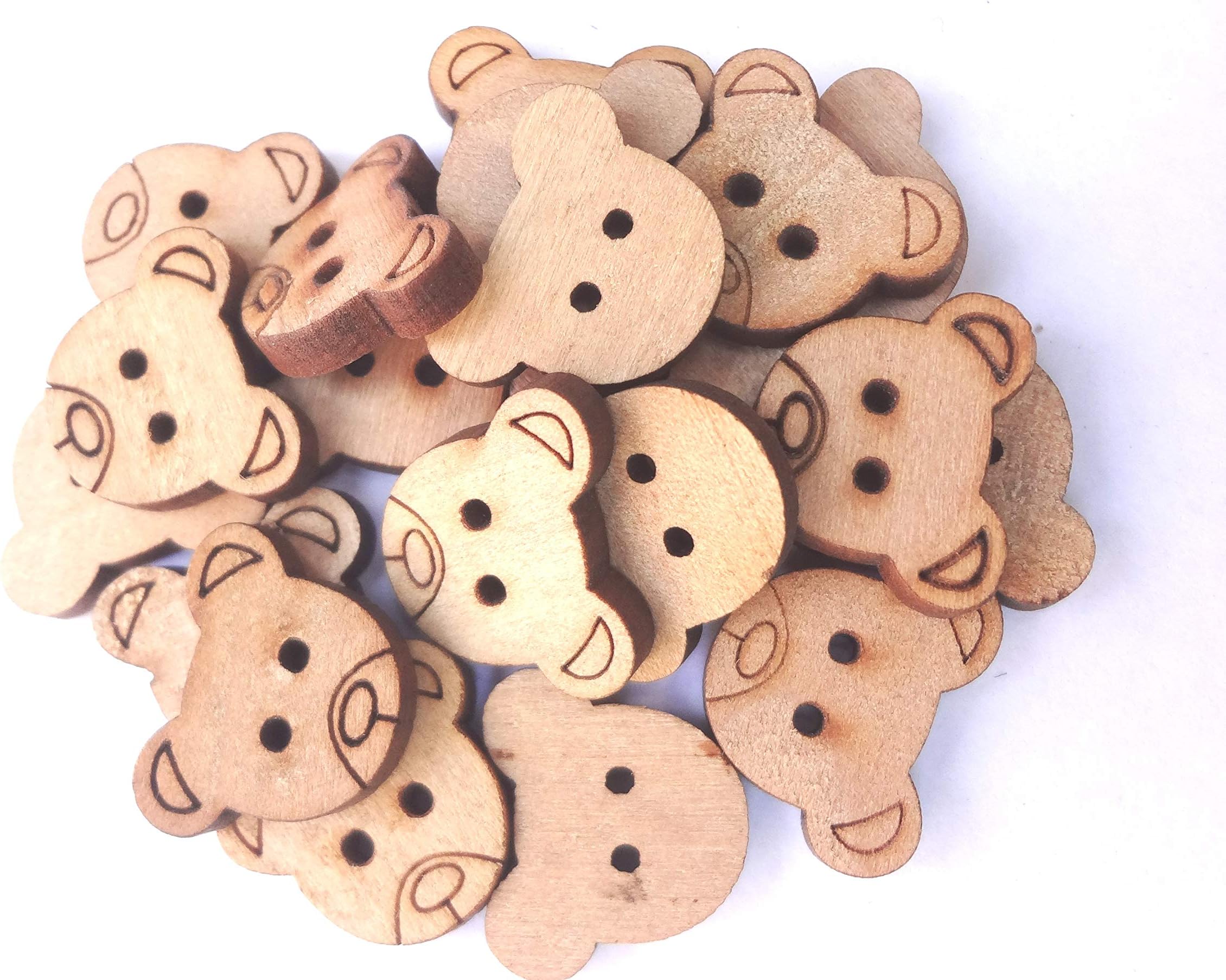 Wooden Buttons 2 Holes Monkey Shape Buttons for Sewing, Craft and Embroidery (20 Pieces, 1.4 CM, 14 mm)