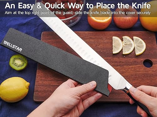 Miniatura 4 de WELLSTAR Juego de protectores de borde de cuchillo, 2 fundas universales de hoja de 12 pulgadas, sin BPA, fundas protectoras de hoja larga de ABS,