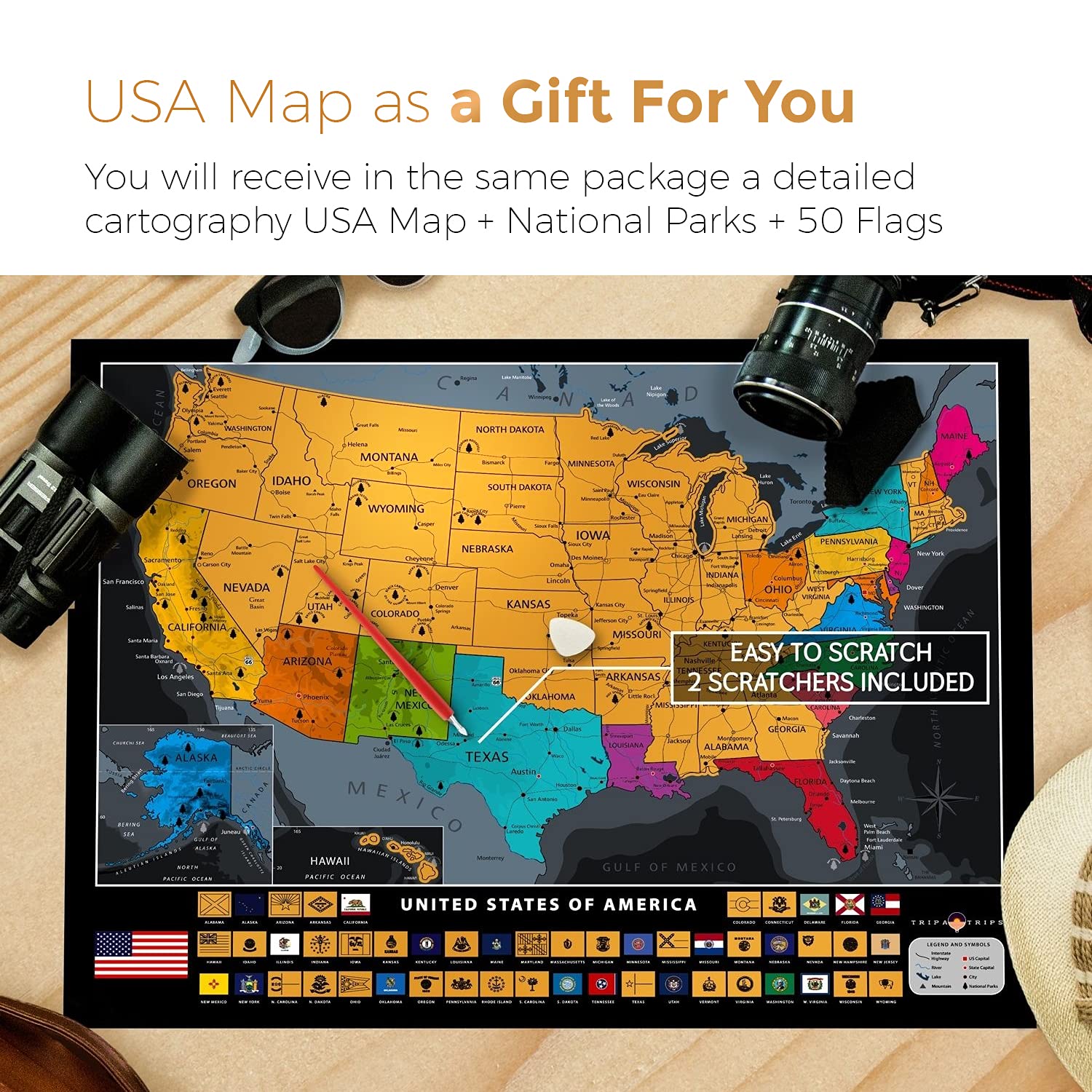 XL Scratch off World Map 36 x 24 Scratch off Map of the World with