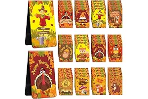 Cholemy 36 Pcs Thanksgiving Bookmarks for Kids, Thanksgiving Magnetic Bookmarks for Women,...