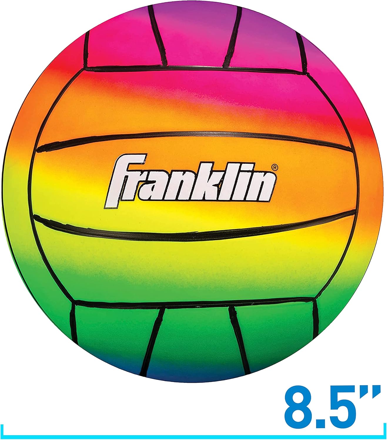 Franklin Sports Kids Soft Volleyball - Vibe Kids Indoor + Outdoor Volleyball - Soft Plastic Volleyball + Playground Ball for Four Square, Kickball + Kids Games - 8.5" Rainbow Volleyball : Sports & Outdoors