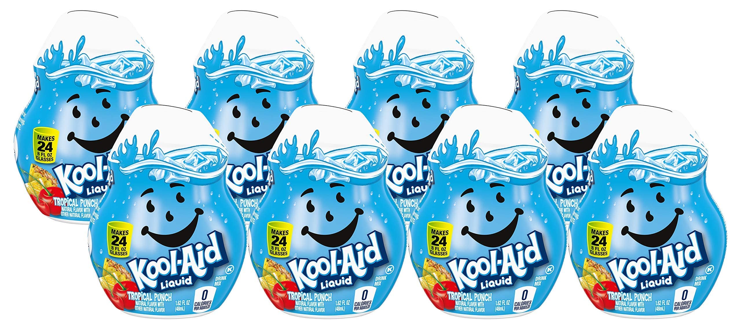 Kool-Aid Tropical Punch Liquid Drink Mix, Caffeine Free, 1.62 FL OZ Bottle (Pack of 8)