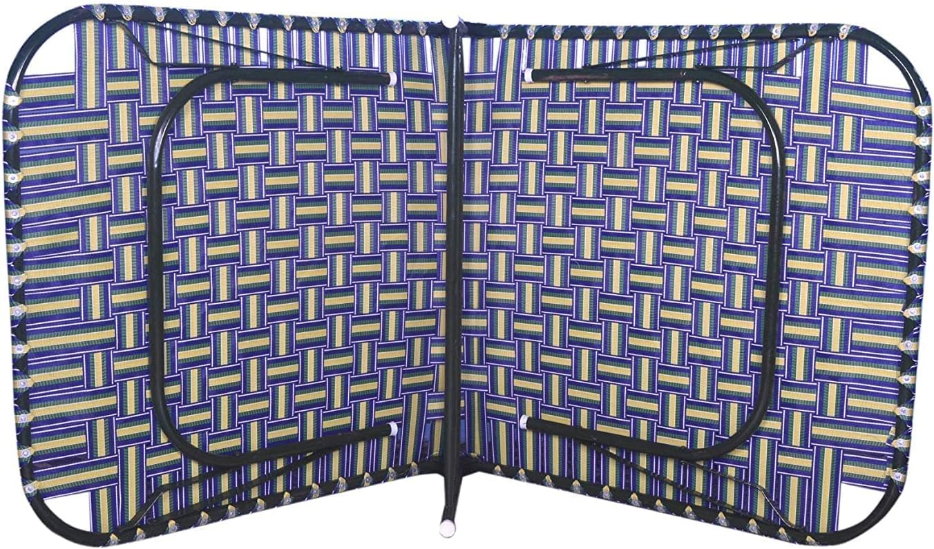Generic Cane Crafts Portable Metal Single Iron Folding Bed Iron Cot Foldable Bed Frame 3 X 6 Portable Bed Guest Bed Khat Bed Niwarbed For Sleeping (Multi-Colour) - Painted