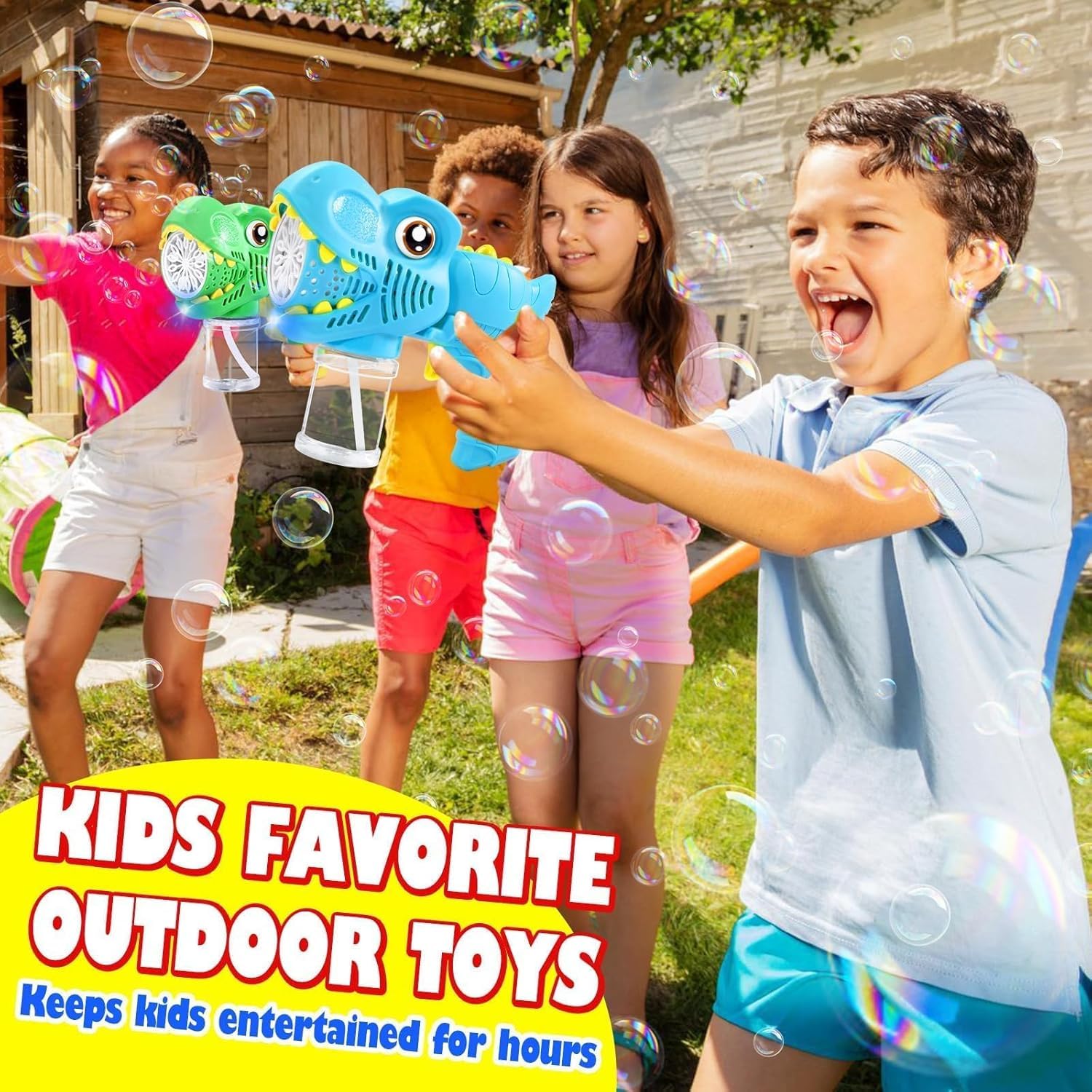Yunaking Dino Bubble Gun - 2 Pack Kids Toys -6 Yunaking Dino Bubble Gun - 2 Pack Kids Toys -6