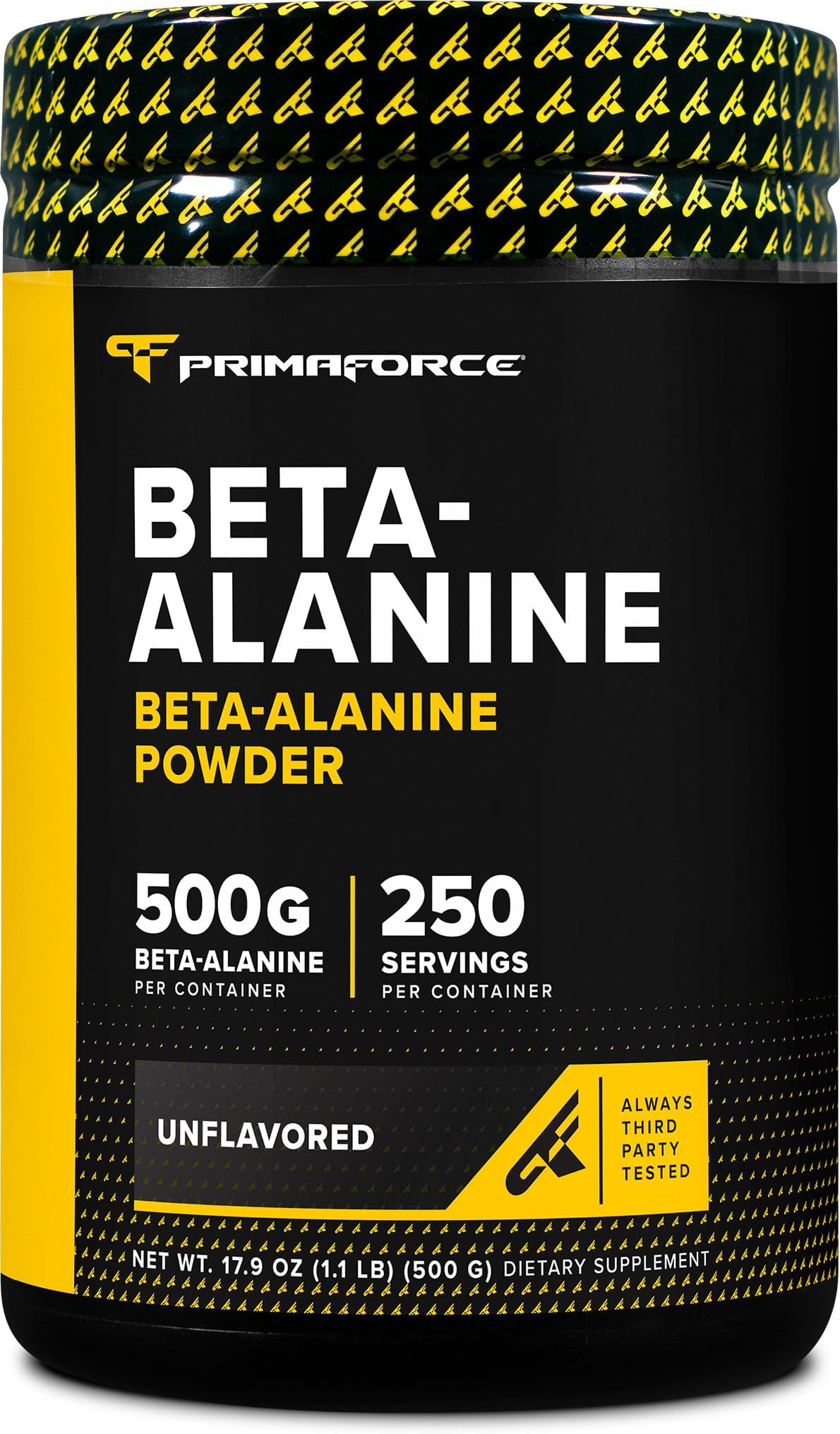 Primaforce Beta Alanine Powder 500 Grams (1.1lbs) Unflavored - Pre Workout and Post Workout Supplement