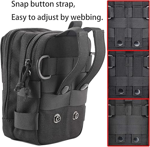 Miniatura 3 de LefRight Funda táctica para teléfono, soporte para bolígrafo, Molle, organizador de cinturón EDC para chaleco, kit de herramientas de bolsillo,