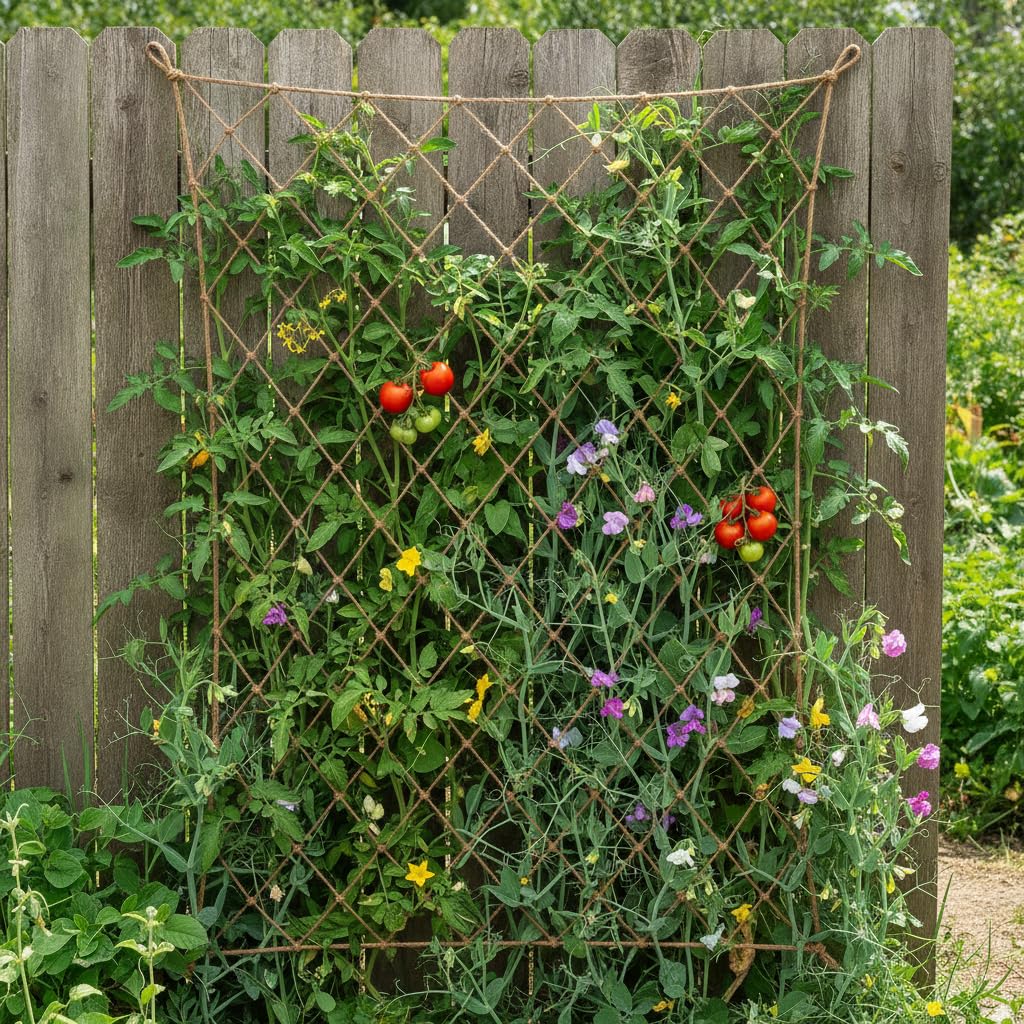 Pflanzenkletternetz, Montage, 10 cm Maschenweite, 2x3 m