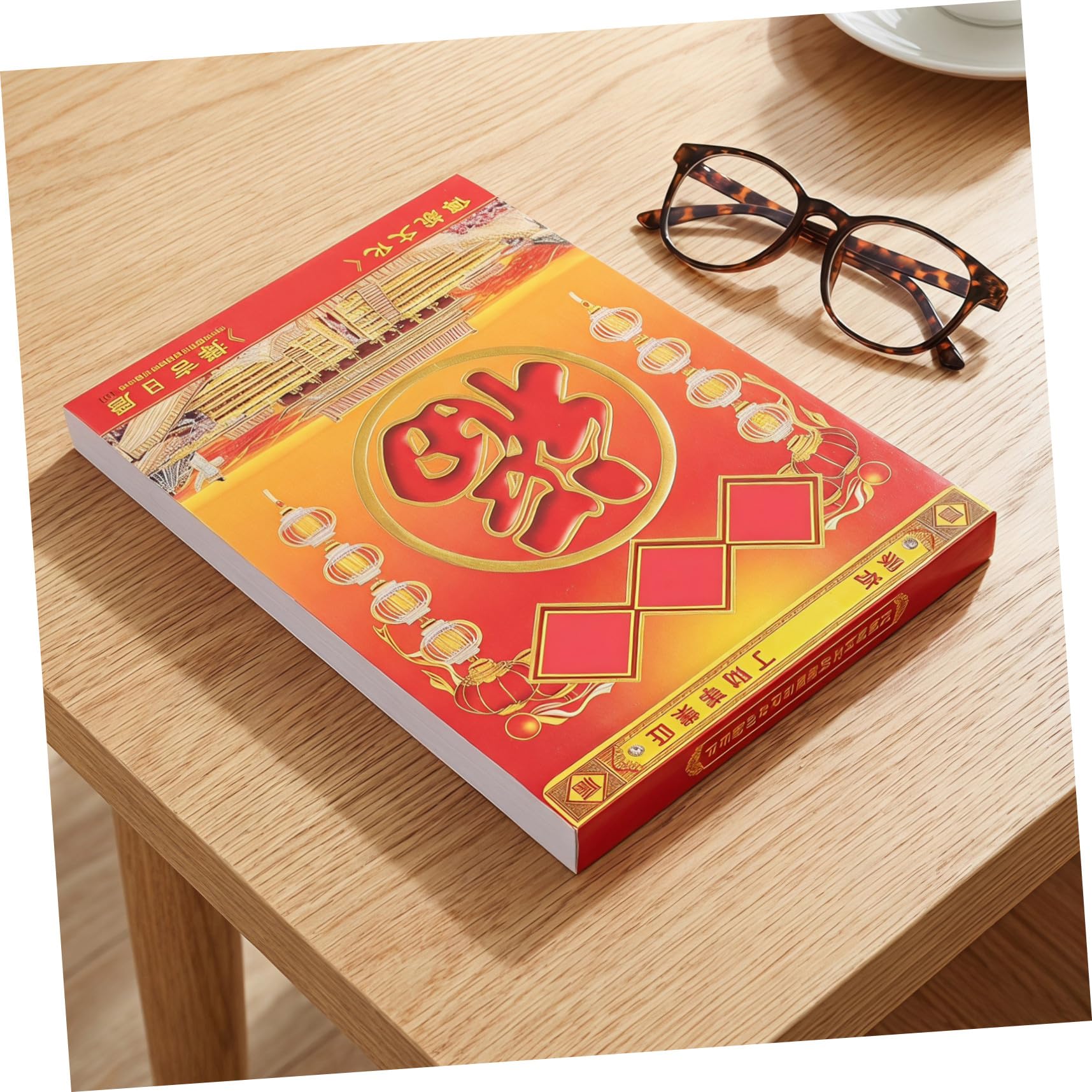 SHERCHPRY 2027 Wandkalender mit Traditionellem Schaf Jahr Design Handlicher Abreißkalender aus Papier für Büro und Schule mit Übersichtlichen Glückstagen