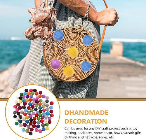 Miniatura 3 de VICASKY Decoraciones de Navidad, decoraciones de Navidad, bolas de fieltro, pompones para manualidades, pompones surtidos para artes y manualidades,