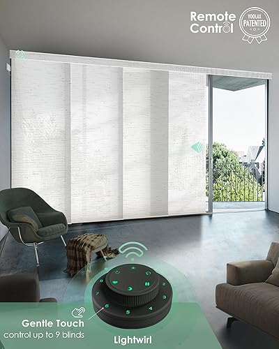 Miniatura 2 de Yoolax Persianas Personalizadas XL Inteligentes para Puertas Correderas, Persianas de Panel Correderas Motorizadas Compatibles con Alexa, Persianas