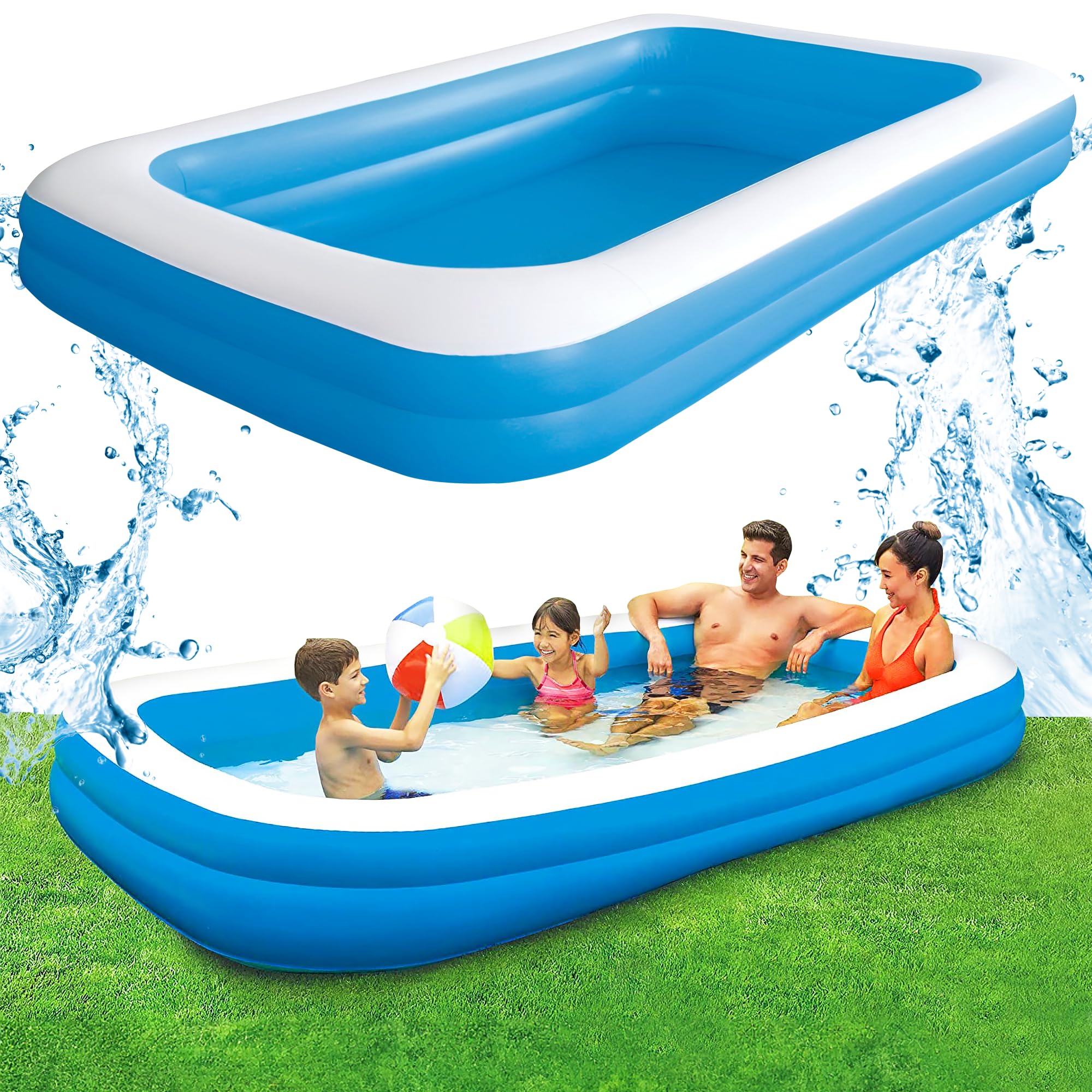 Extralink Piscina Hinchable Infantil, Dimensiones 200x150x50cm, Material de PVC de Vinilo Grueso, Piscina niños, Resistente a los daños y a la abrasión, Piscina Exterior