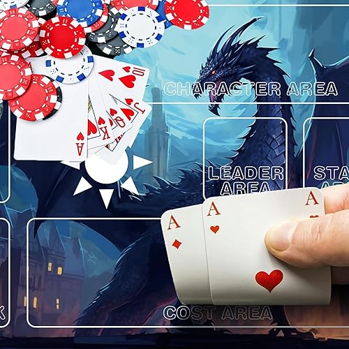 Miniatura 6 de BEOTIWAD Alfombrilla de mouse para TCG, tapete de juego, 23.6 x 13.8 pulgadas, tapete de juego para MTG RPG CCG, juego de cartas, tapete de mesa