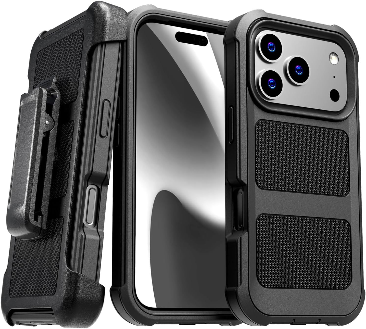 Designed for iPhone 17 Pro Max Case with Belt Clip Holster, Slim Cover Phone Case for iPhone 17 Pro Max - Black