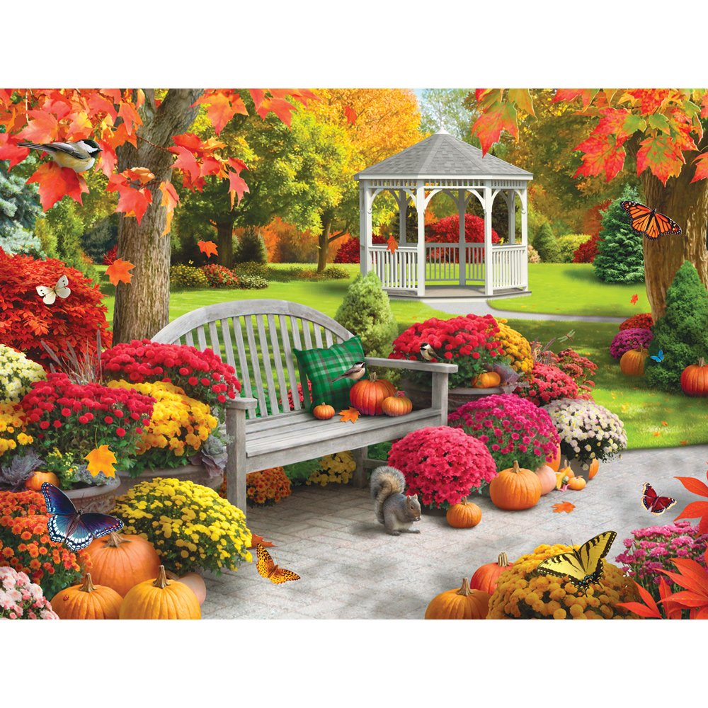 Bits and Pieces – Large 300 Piece Jigsaw Puzzle for Adults – Autumn Oasis II - Fall Scene Jigsaw Puzzle by Artist Alan Giana, Completed Puzzle Size: 18" x 24"