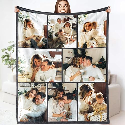 Miniatura 1 de Yofair Mantas personalizadas con fotos, regalos personalizados para mamá, manta de franela personalizada, regalos de Navidad para mamá para mujeres