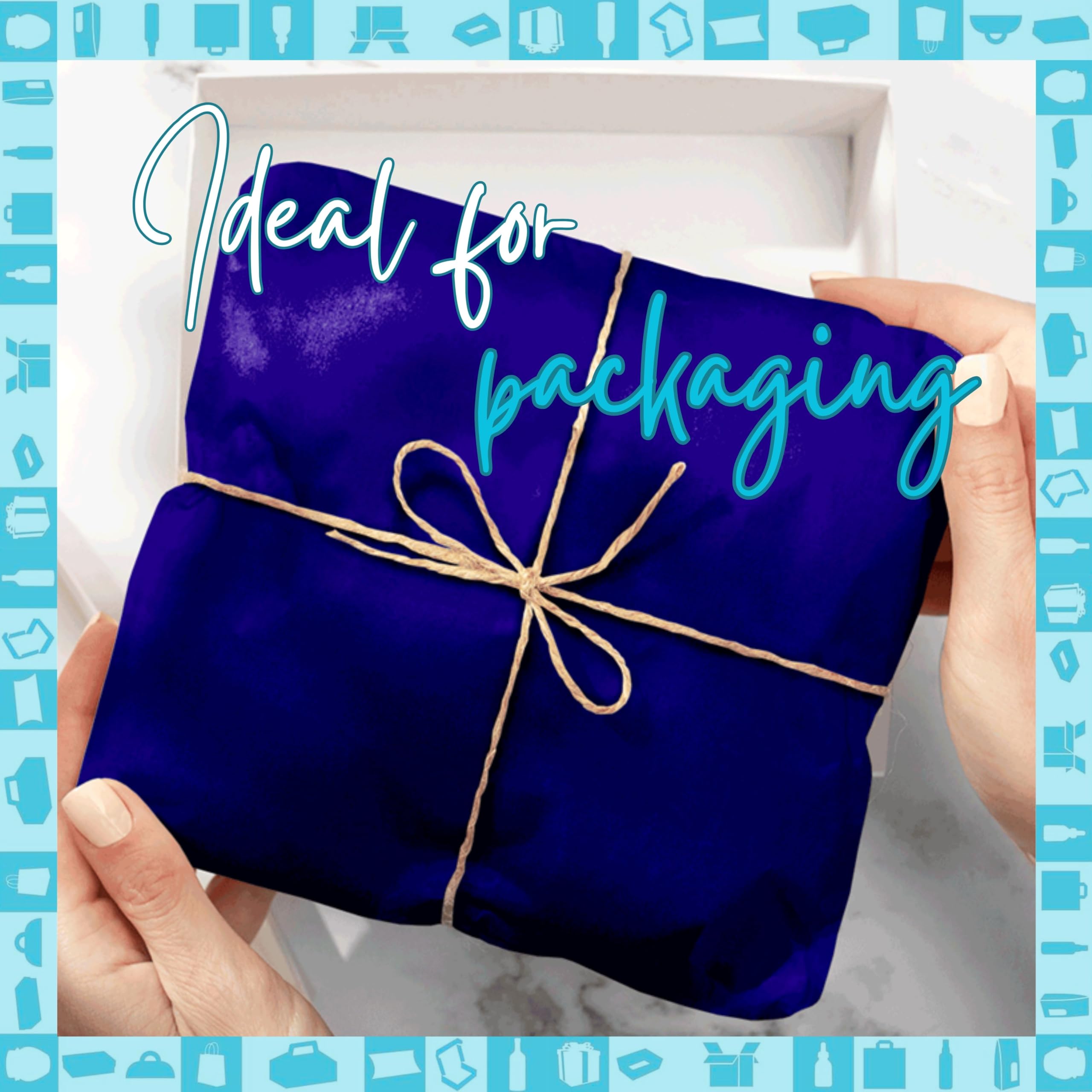 Carta Seta Blueberry Blue (confezione da 500) 50 x 75 cm