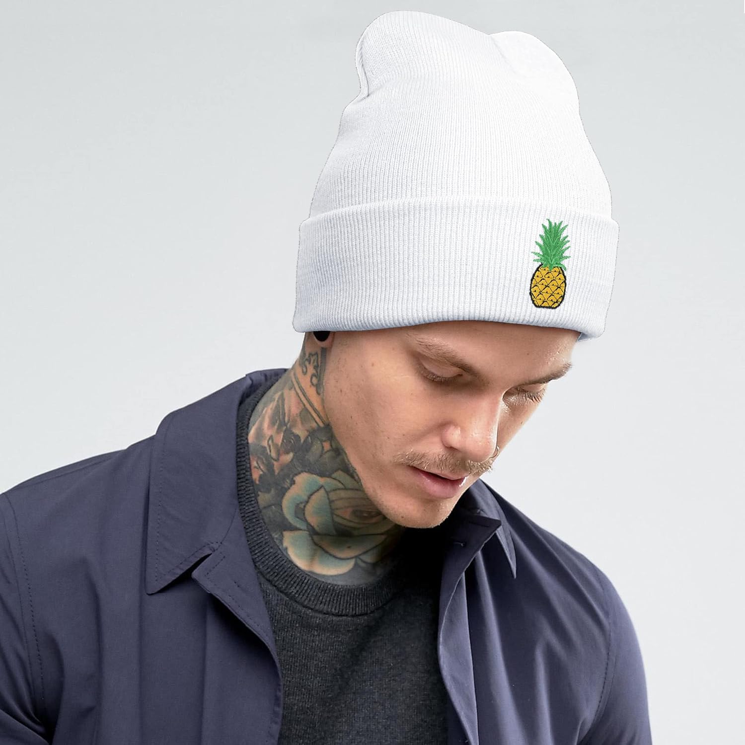 Beanie for Men Women Embroidery Slouchy Knit Beanie Hat Winter Hat Skull Cap - Image 3