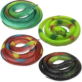Rubber Snakes to Keep Birds Away - 4 PCS Realistic Fake Rubber Snake for...