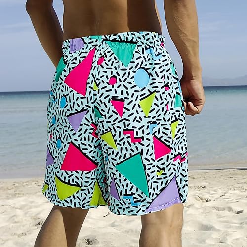 Miniatura 5 de ATAMET Pantalones cortos de los años 80 para hombre, pantalones cortos de natación de los años 90, pantalones cortos de fiesta de verano de los años