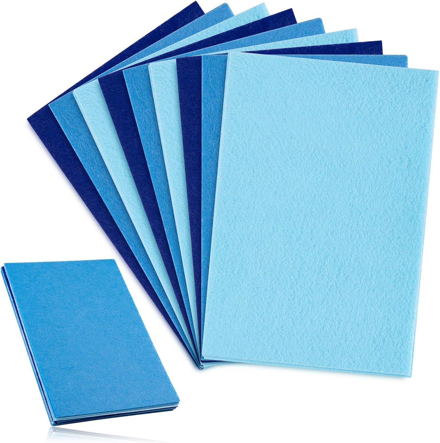 Whaline 18Pcs Felt Fabric Sheets Assorted Blue Craft Felt
