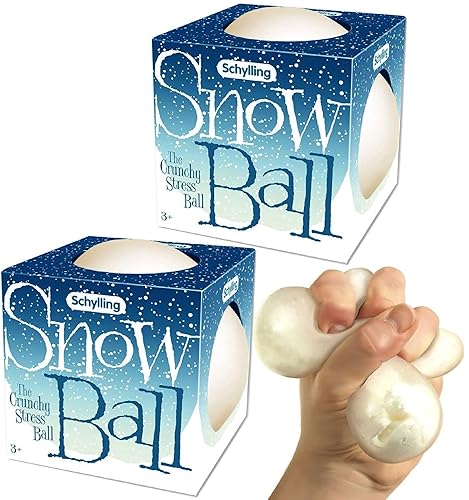 ASMR Snow Crunching Toy | Sensory Ball Crunchy, Squishy, Squeezy, Stretchy Stress Balls Gift Set Bundle - 2 Pack
