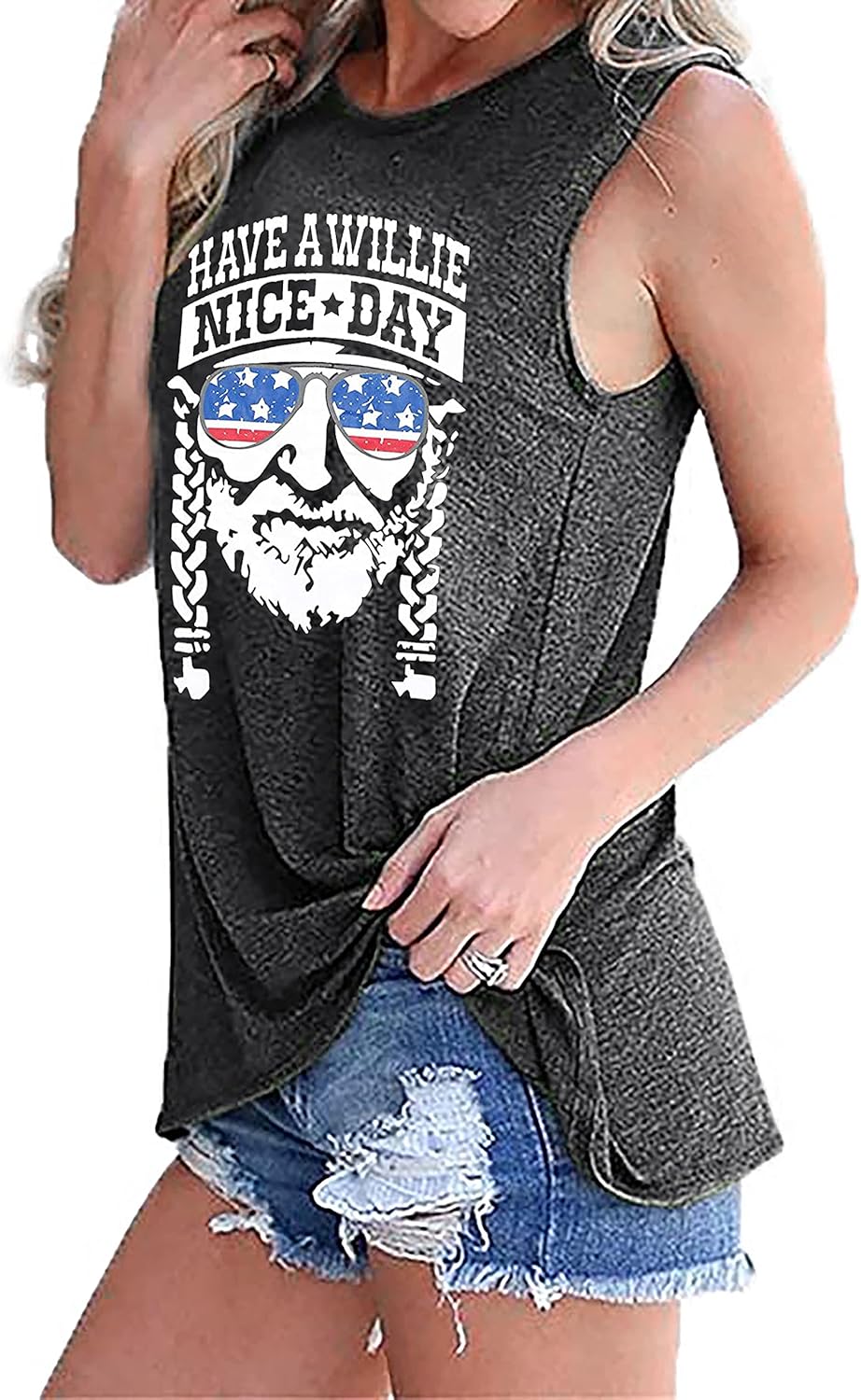 Womens sleeveless graphic tees Clearance