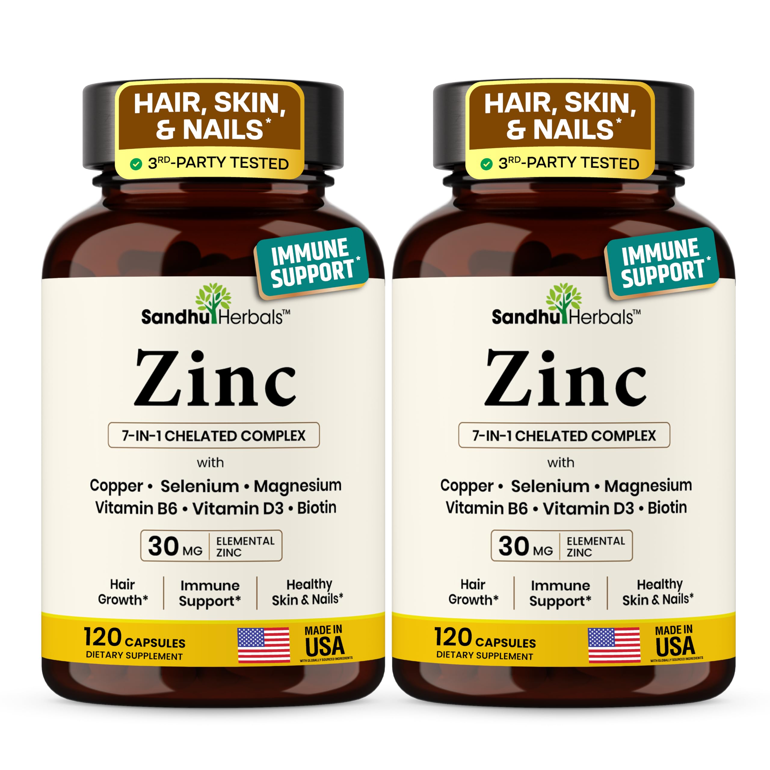 Zinc 30mg 240 Capsules with Copper Selenium Biotin | for Hair Skin &amp; Nails