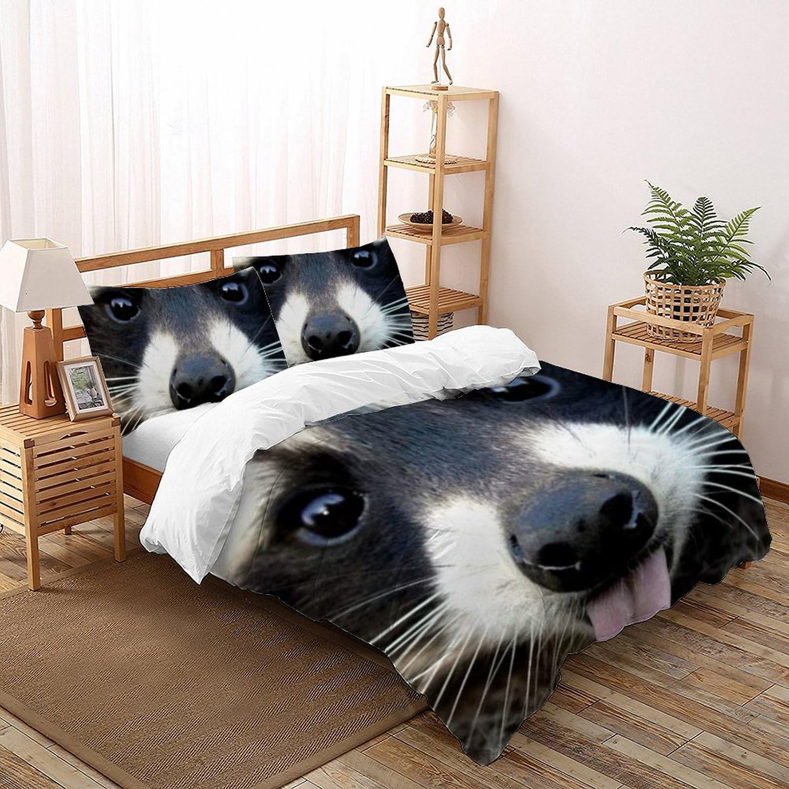 Housse de couette raton laveur 200x200cm pour des nuits douces au cœur de la nature