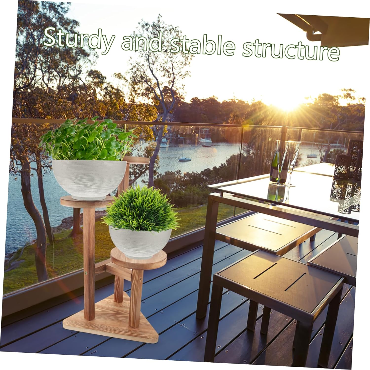 Tall Plant Stand Indoor Garden Plant Rack Multi-tiered Plant Shelf for Plant Flower Pot Holder for Room Wooden Planter Display Rack Sturdy Structure