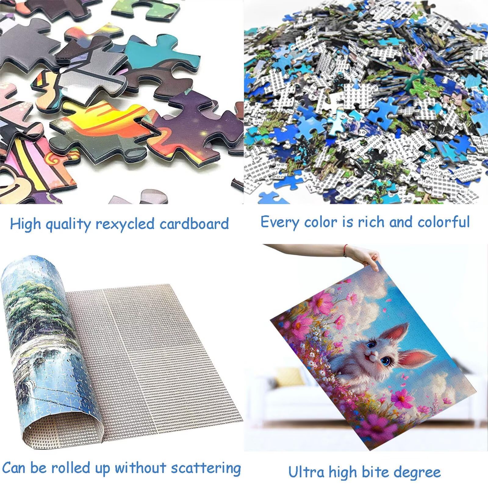 Puzzle 2000 elementów kreskówka dorosły królik 100 x 70 cm rzemiosło klasyczne 3D drewniana układanka do rodzinnych gier aktywnych, układanka do samodzielnego wykonania nawet do dekoracji ścian domu