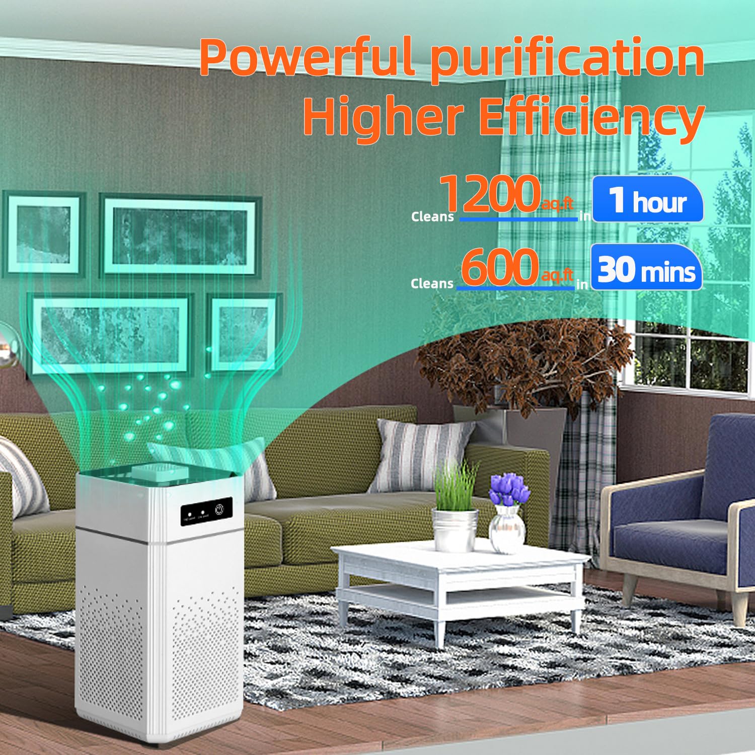 Air Purifiers for Bedroom, HEPA Air Purifier with Aromatherapy Function, for Pets, Pollen, Hair Dander, 20dB, Air Cleaner for Office, Living Room/Kitchen 3