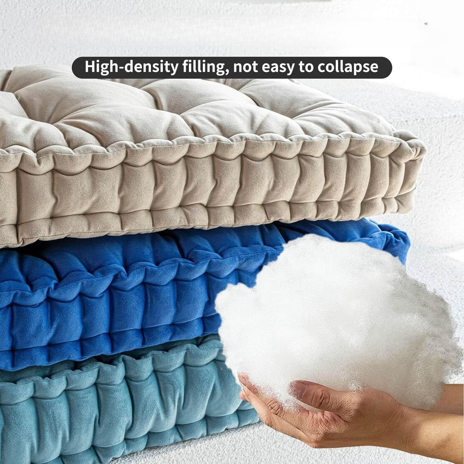 Coussins de banc texturés en mousse à mémoire de forme doux et durable avec poignée - Idéal pour intérieur et extérieur (blanc, 170 x 70 x 10 cm)