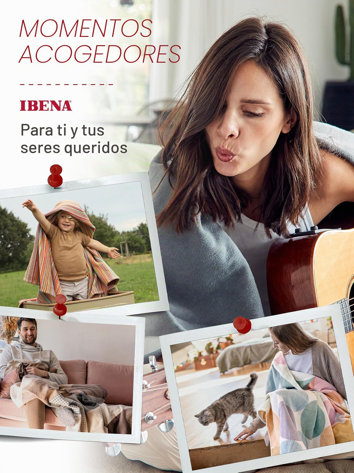Ibena Stockholm Manta de lana bio 140x200 cm - 100% algodón, fabricada en Alemania, manta de algodón naranja Terra bicolor