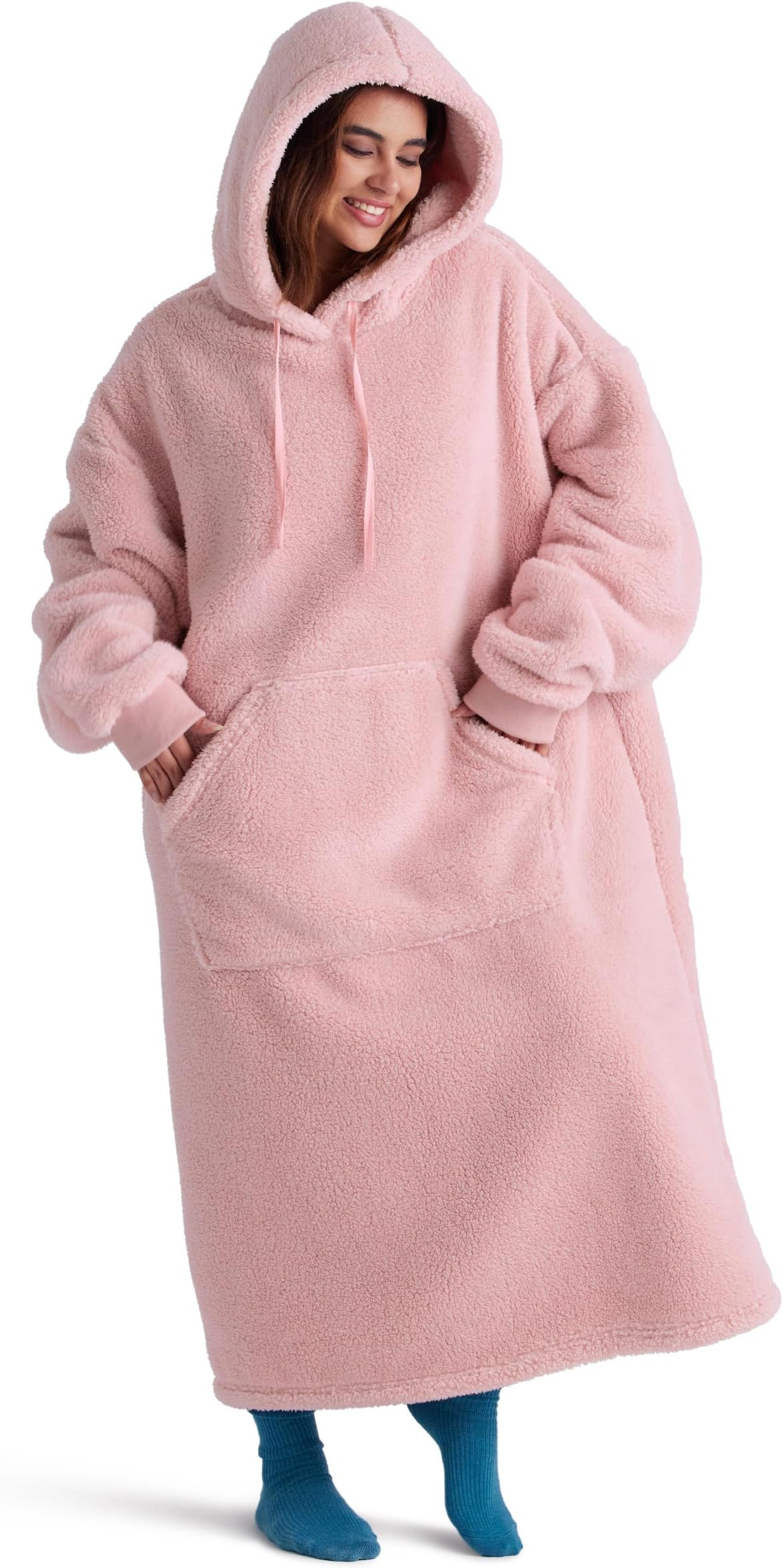 Wearable Blanket Hoodie, Valentines Day Gifts for Her Wife Women Girlfriend, Shaggy Sherpa Oversized Hooded Blanket