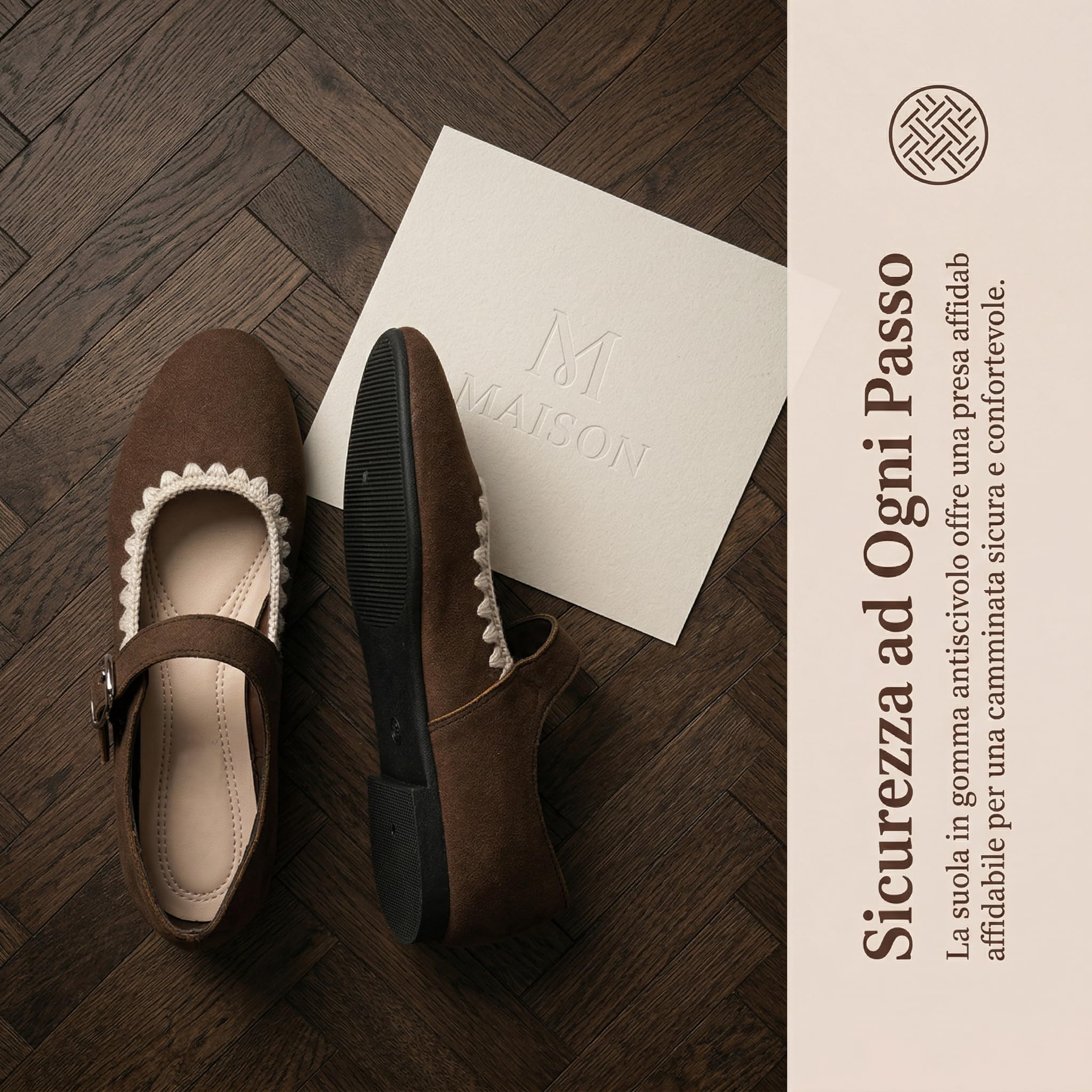 GLAMORA Ballerine Donna con Fibbia Chiusura Rapida Scarpe Piatte Punta Rotonda Mary Jane Comodi Vestibilità Sicura Bordo Decorativo Cucito Calzature Primavera Estate