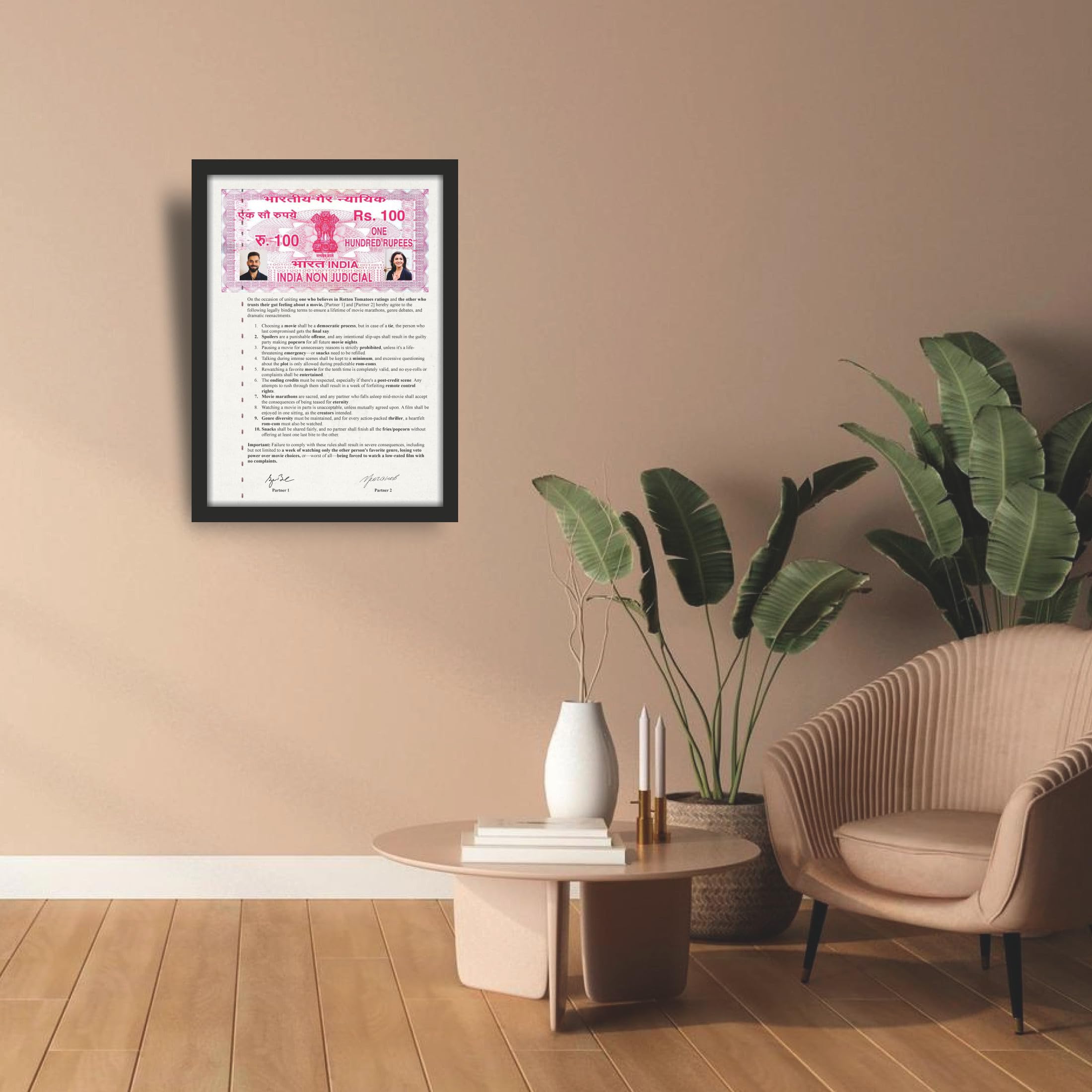 Movie Buff Couple Relationship Contract Photo Frame – 9.25 x 12.8…