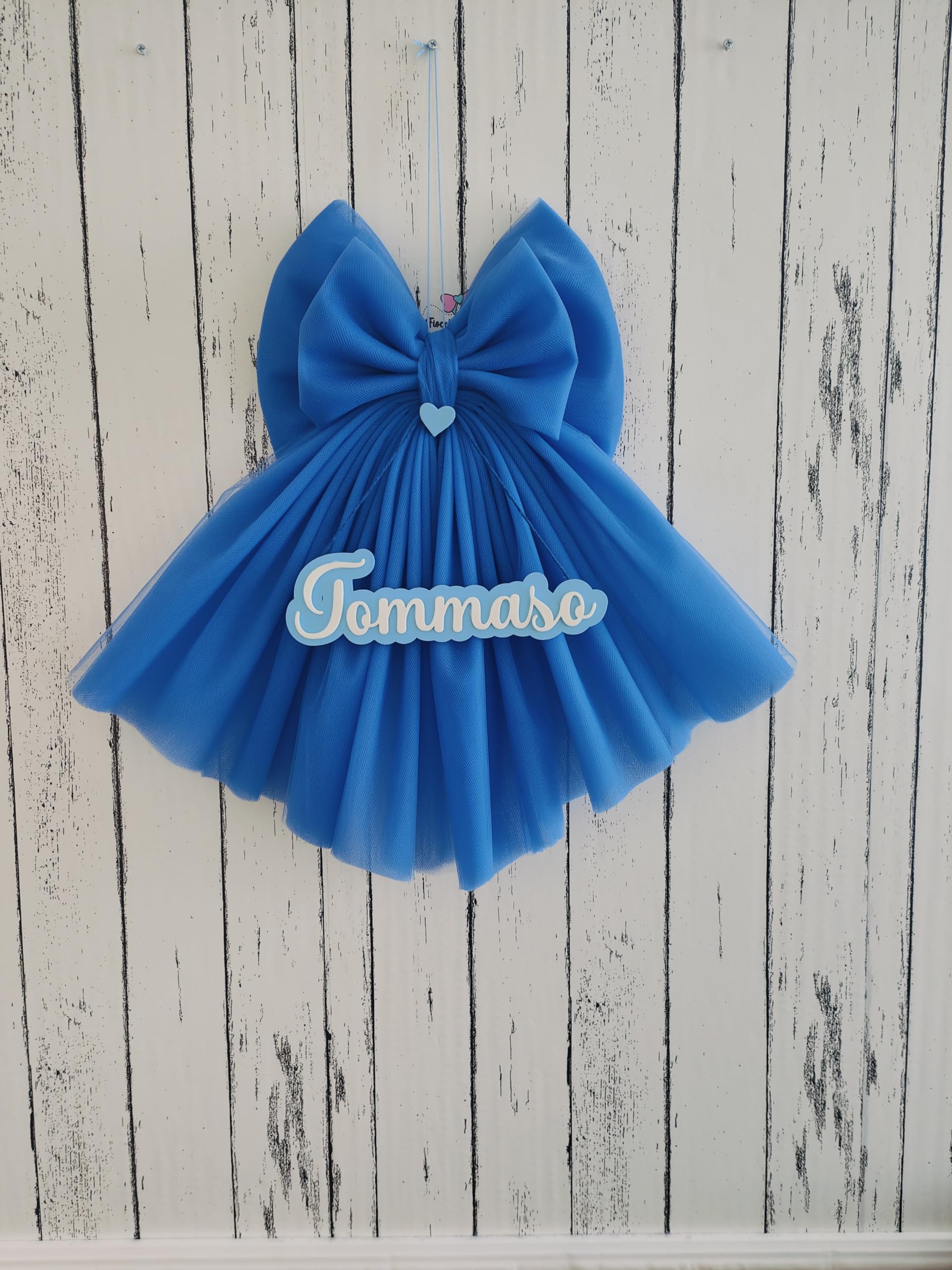 Fiocco Nascita Personalizzato con Nome (Blu)