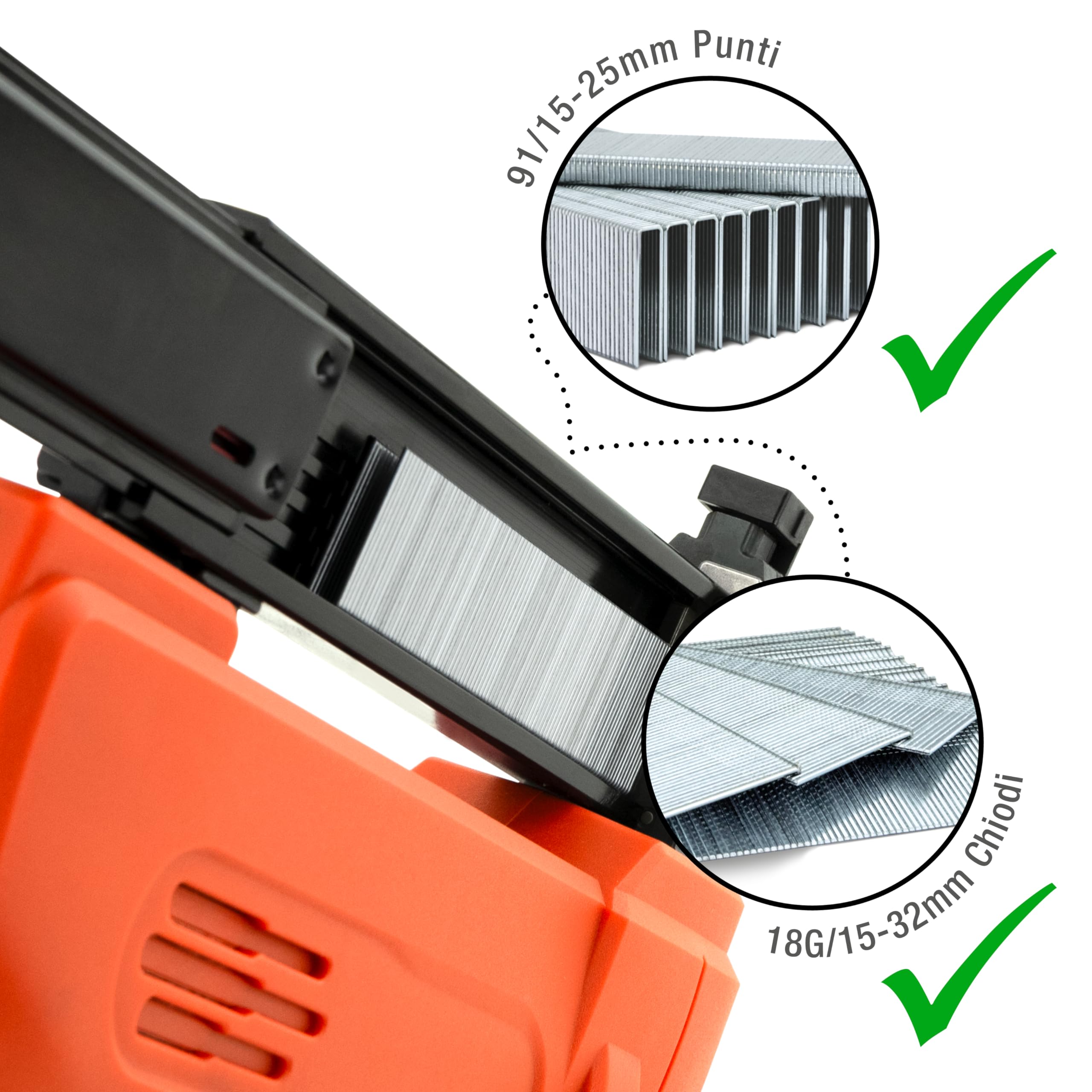 Tacwise 1700 Master Nailer 191 Graffatrice/Chiodatrice a Batteria da 12V con 1000 Punti e 2000 Chiodi, Utilizza Punti Tipo 91 e Chiodi Tipo 18G