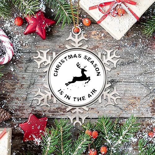 Vista 14 de Adorno de Navidad de metal para feliz año nuevo Yall, adornos de Navidad de metal, citas divertidas de Navidad, adornos colgantes decorativos de 3