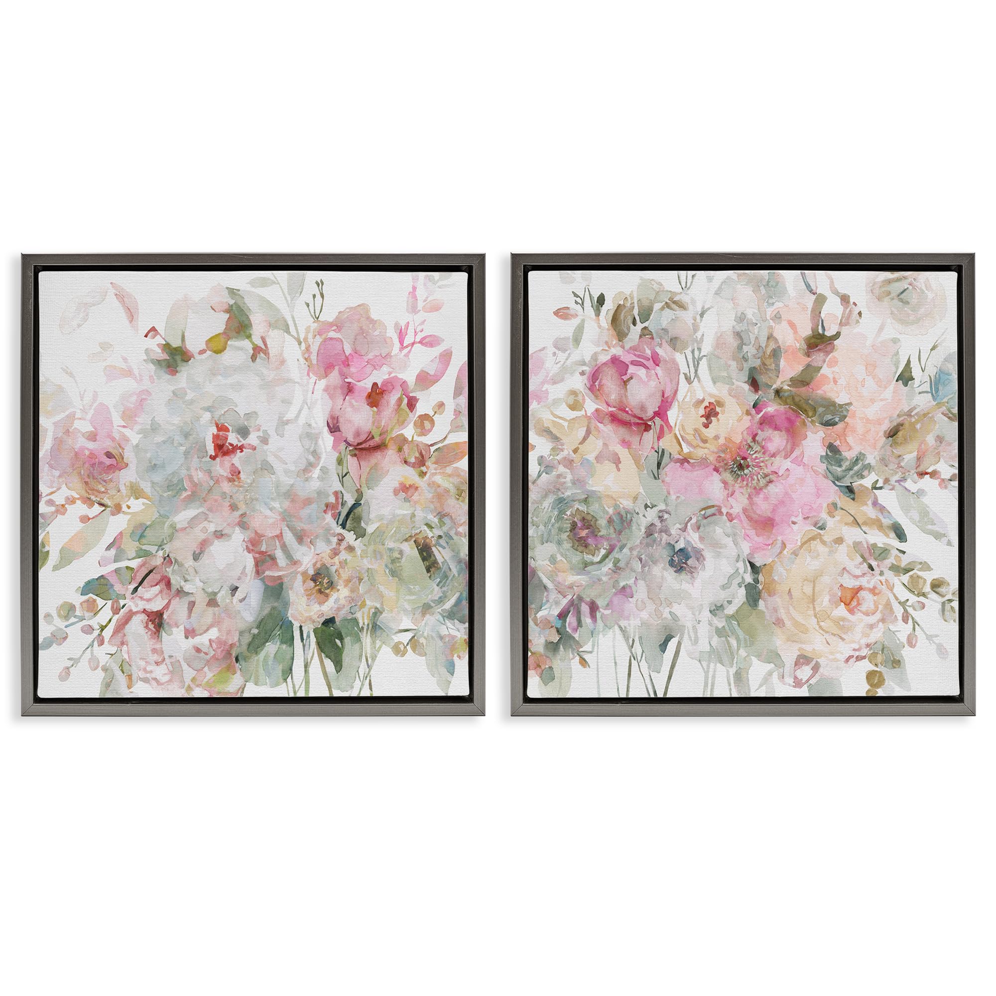 'Romantic Blush Botanicals'| 2pc Floating Frame Art Set 2
