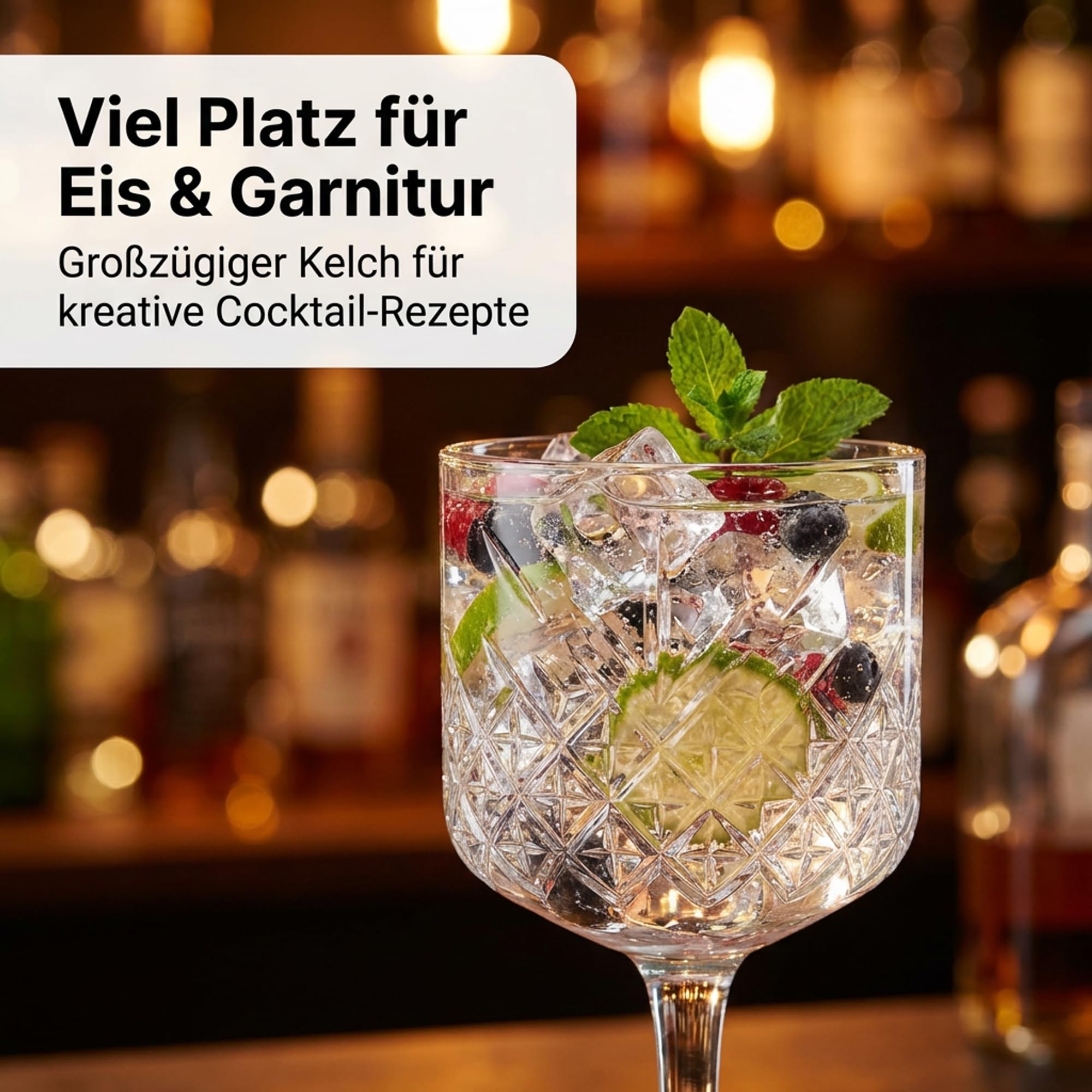 by Pasabahce Timeless Cocktailgläser 490 ml, 12er Set, Gläser aus Kristallglas, Facettenschliff, spülmaschinengeeignet