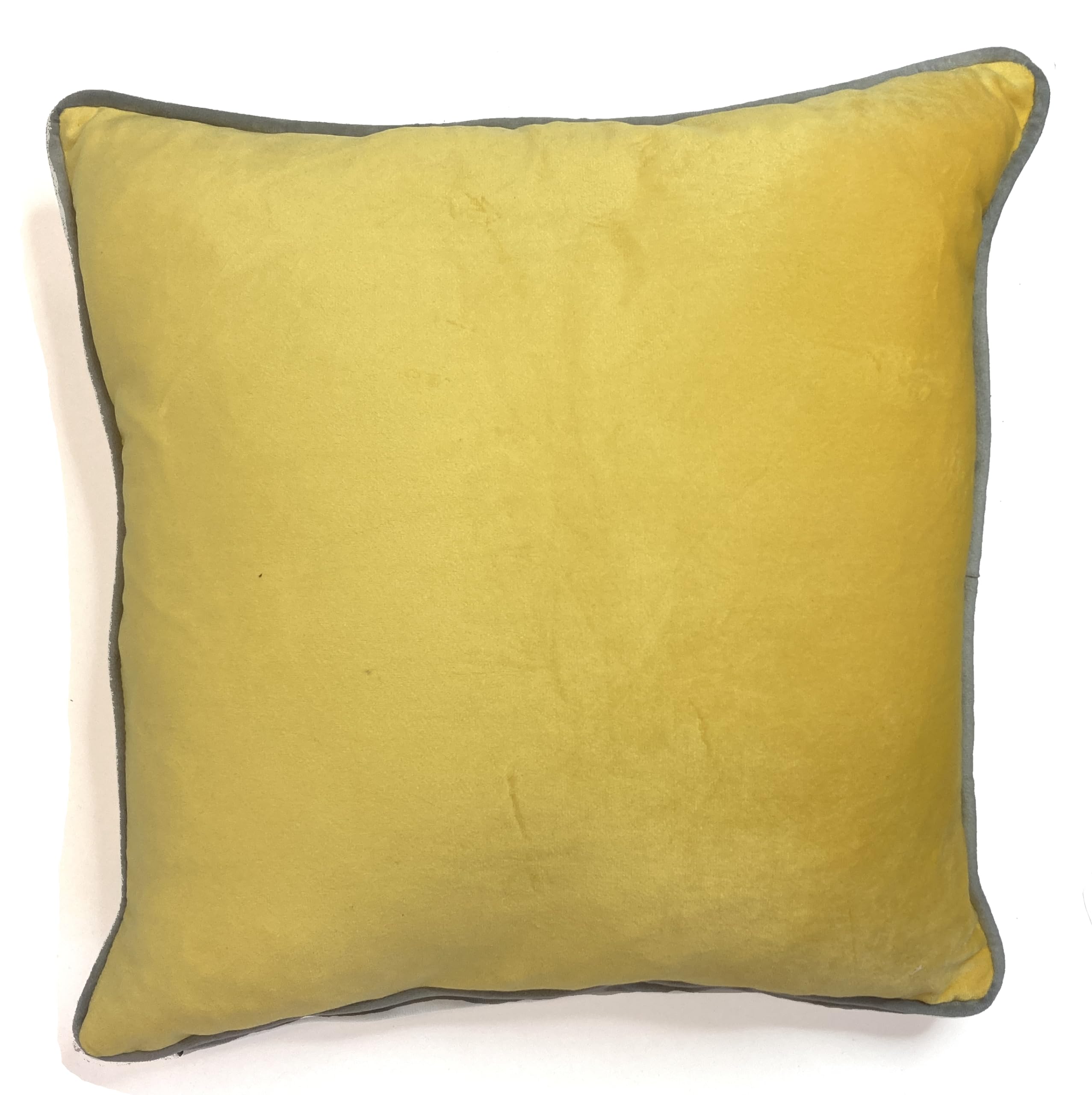 Rapport Home Ochre Piped Velvet Square Reversible Cushion Cover 43 X 43Cm And Silver