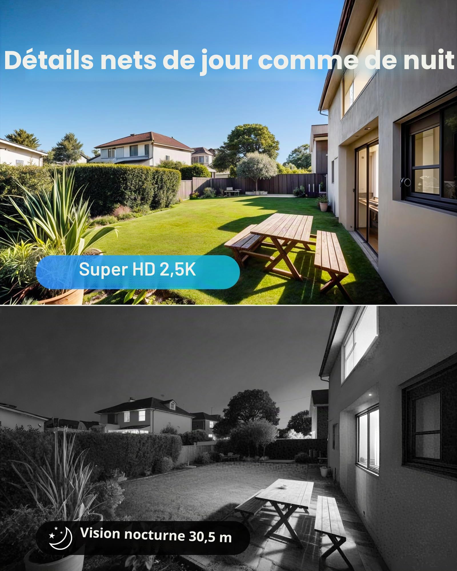 ZOSI 2.5K Kit Camera Surveillance Extérieure PoE NVR 2TB 8CH 5MP | Audio Bidirectionnel, Détection de Personne, Alerte Instantanée et Accès à distance, Vision Nocturne 30 m, C220